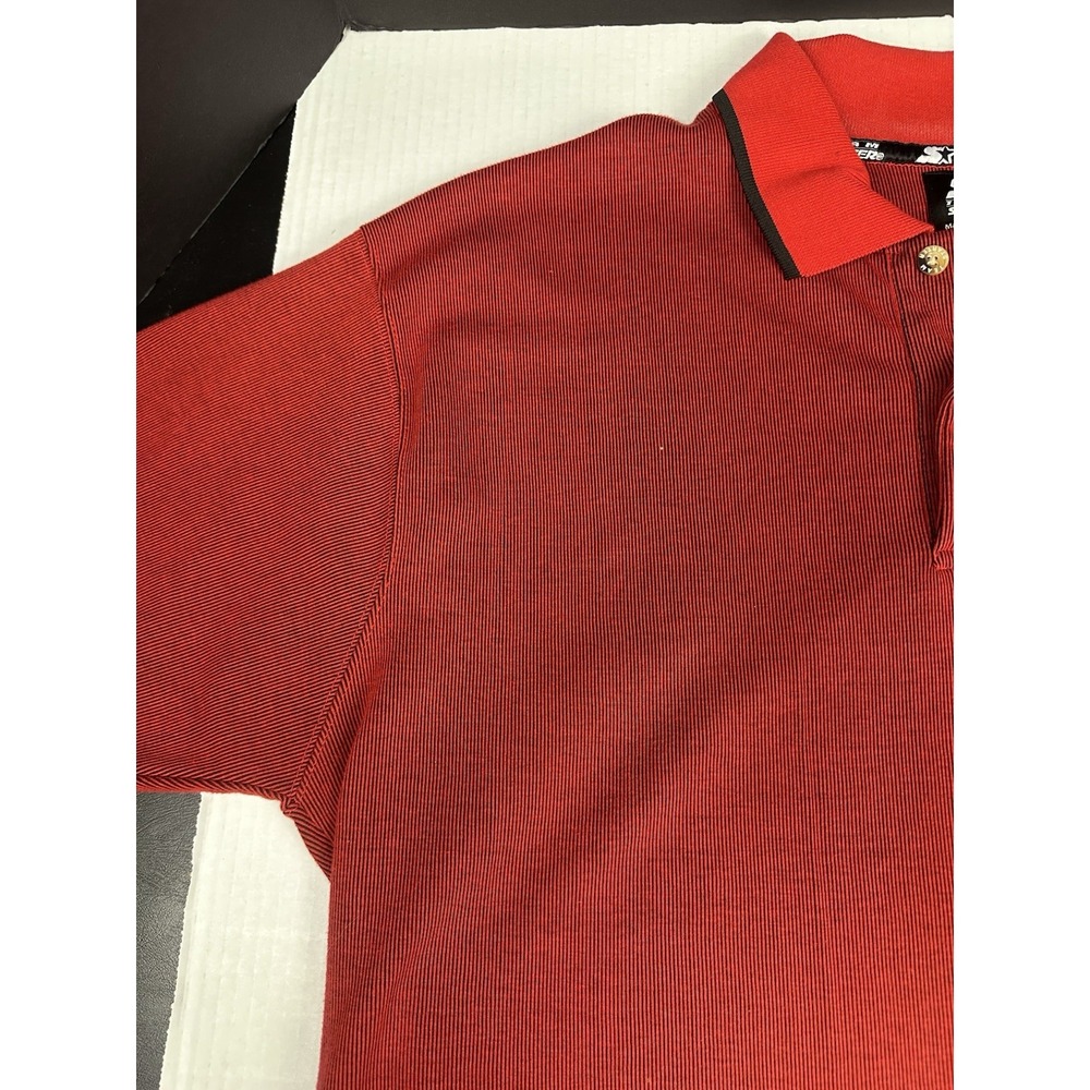 Vintage Y2K Team Starter Red Ole Miss Rebels Polo Shirt NCAA Football - Picture 3 of 8